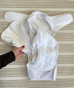 Adult absorbent reusable nappy booster, fitted under the cloth nappy, for sale at Babipur.