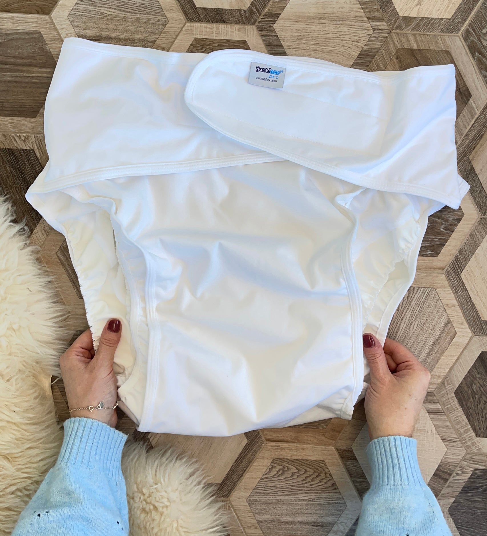 Adult Incontinence Washable and Reusable Nappy Size 4 by Bambinex, used by teens or adults, buy now at Babipur.