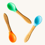 Eco Rascals Baby Spoons - 3 Pack in orange, green and blue. 