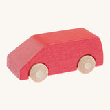 Beck wooden van toy available at Babipur. This vehicle has a red body and unpainted wheels