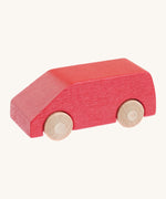 Beck wooden van toy available at Babipur. This vehicle has a red body and unpainted wheels
