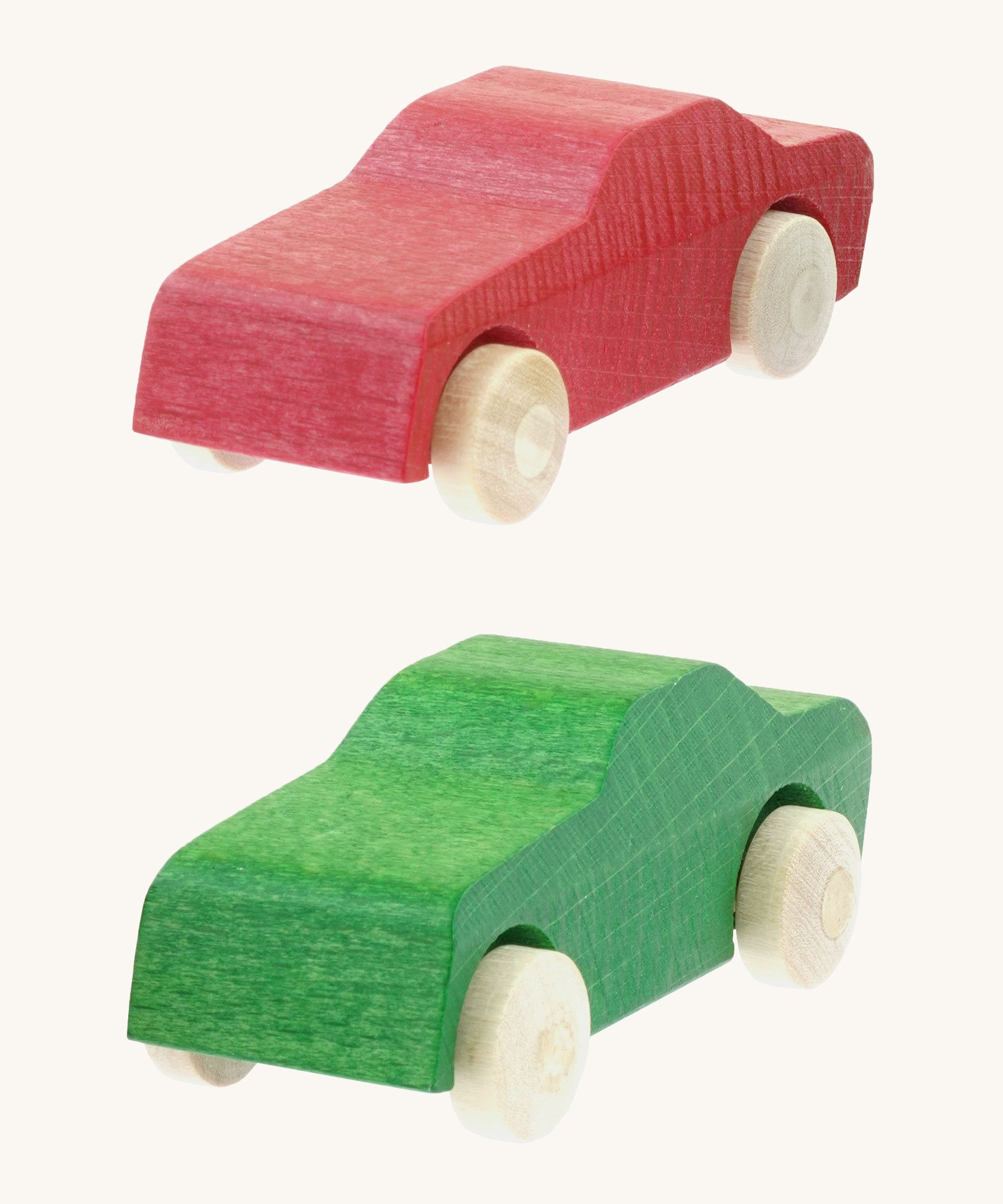 Beck wooden toy passenger cars in red and green available at Babipur. 