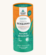 Ben & Anna aloe vera paper stick deodorant available at Babipur. A natural deodorant made in Germany in a Aztec inspired packaging design