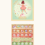 Billes & Co pink fairy marble mini box set presented in a decorated box showing 25 different marbles in pastel colours