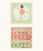 Billes & Co pink fairy marble mini box set presented in a decorated box showing 25 different marbles in pastel colours