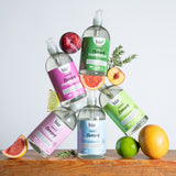 An image of all Bio-D 500ml cleansing handwashed stacked on a wooden surface 