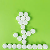 A flower pattern made from the Bio-D dishwasher tablets. These dishwasher tablets are available at Babipur.