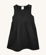 The Eco Outfitters organic and fair trade cotton school pinafore dress in black.