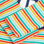 A closer look at the sleeves on the striped top
