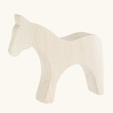 Bumbu paint your own wooden toy horse. A smooth and natural finish with wood grain showing.