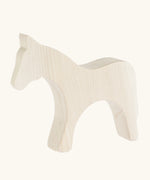 Bumbu paint your own wooden toy horse. A smooth and natural finish with wood grain showing.