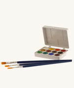 The paint from the Bumbu Wooden Farm Animal Set - Paint Your Own pictured on a plain background