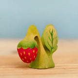 Bumbu Toys handmade wooden strawberry plant toy for small-world Waldorf-inspired play scenes. 