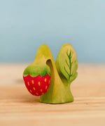 Bumbu Toys handmade wooden strawberry plant toy for small-world Waldorf-inspired play scenes. 