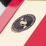 A close up view of the Candylab logo on the underneath of the car