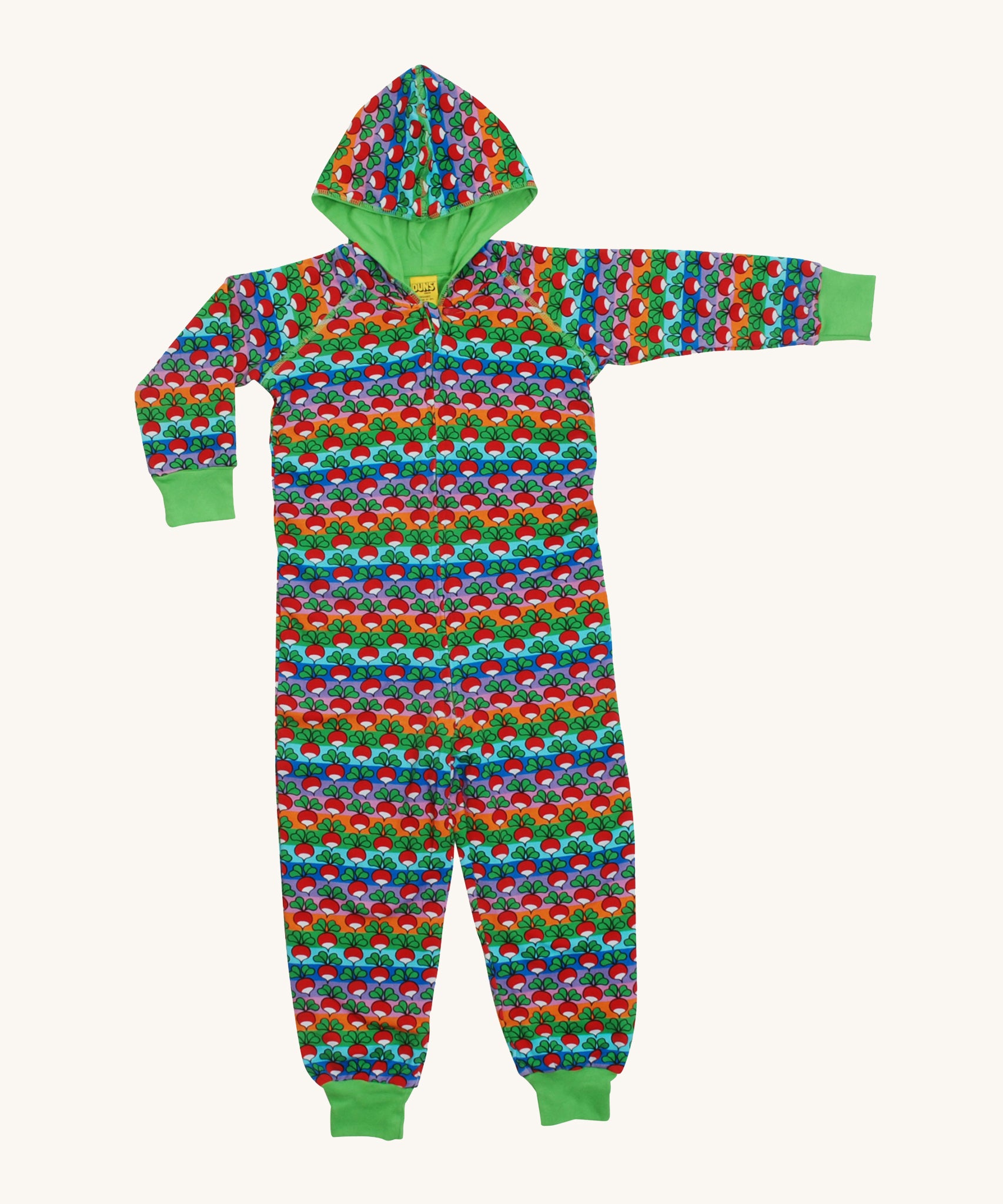 Duns Hooded Onesie Radish Stripe Babipur