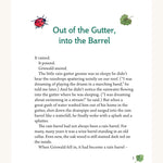 A page from The Garden Adventures Of Griswald The Gnome by Daniela Drescher, with the title Out Of The Gutter, Into The Barrel