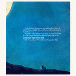 A page from Goodnight Sandman by Daniela Drescher. The page is blue and has a small image of the Sandman man and Milo the mouse at the bottom