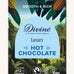 Front of Divine fairtrade luxury hot chocolate shows a illustration of a cocoa farm