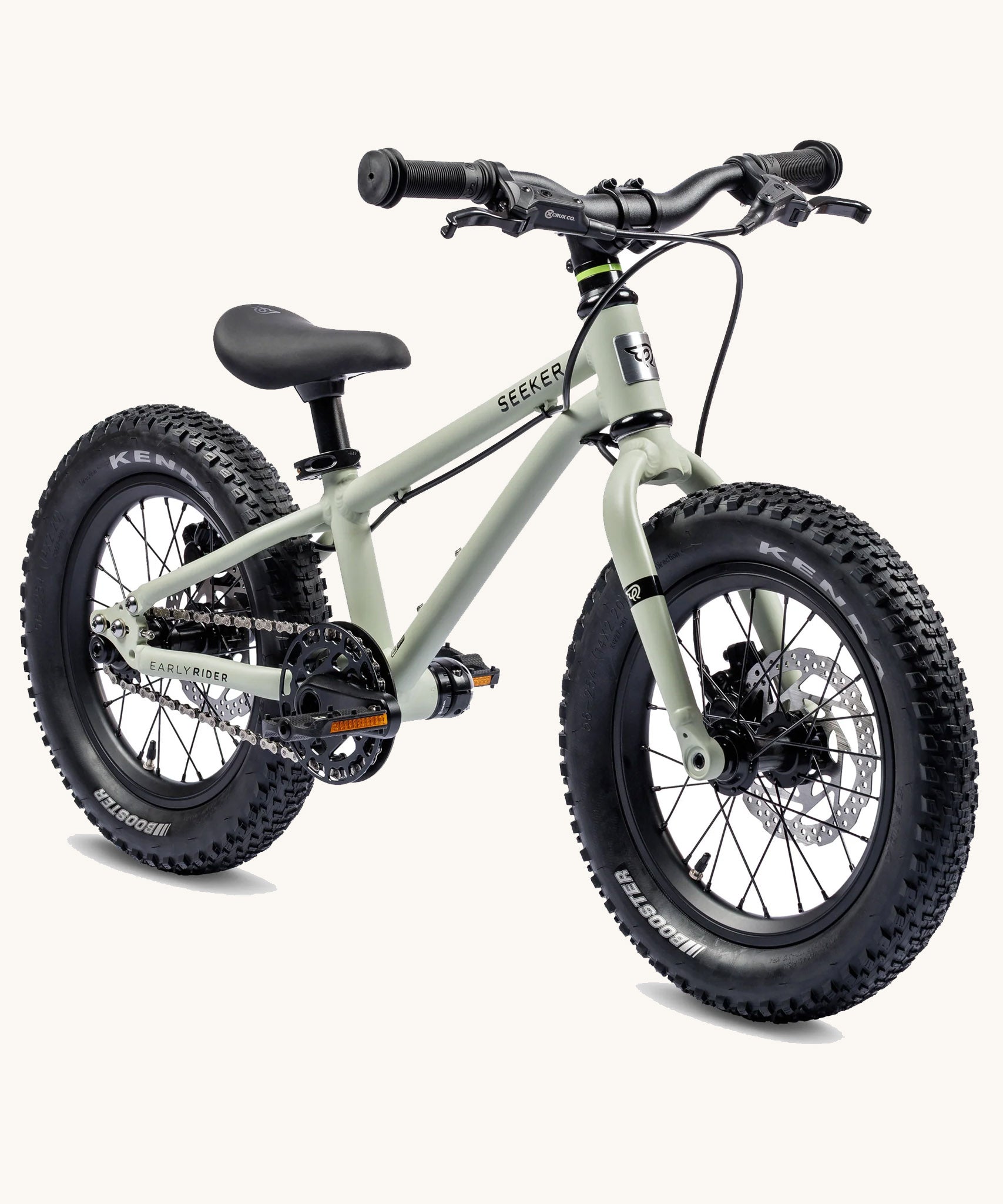 Early Rider Sage green Seeker 14 Inch wheel size children's mountain bike on a plain background