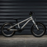 Early Rider Belter 14 inch wheel children's bike shown with Garage door background
