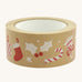 Babipur wide kraft eco paper tape in the Christmas decorations print on a cream background