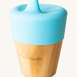 Eco Rascals Bamboo Sippy Cup with a blue sippy lid.