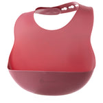 Eco Rascals Silicone Baby Bib in burgundy. 