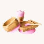 Eco Rascals Pink Snail Plate, Feeder Cup, Bowl & Spoon Gift Set