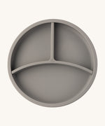 Eco Rascals Silicone Baby Plate in silver grey with removable divider. 
