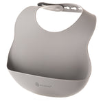 Eco Rascals Silicone Baby Bib in silver grey.. 