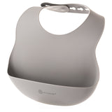 Eco Rascals Silicone Baby Bib in silver grey.. 