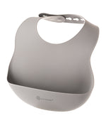 Eco Rascals Silicone Baby Bib in silver grey.. 