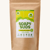 Ecoliving soapy suds dishwasher powder in lemongrass fragrance available at Babipur. Powder comes in a brown recycled cardboard pouch