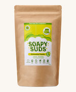 Ecoliving soapy suds dishwasher powder in lemongrass fragrance available at Babipur. Powder comes in a brown recycled cardboard pouch