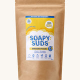 Ecoliving soapy suds dishwasher powder in fragrance free available at Babipur. Powder comes in a brown recycled cardboard pouch