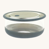 Elephant Box large lunch bowl available at Babipur. Features a removable lid with a air vent and grey removable silicone seal on the bottom 