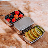 Elephant Box Mini Trio Snack Pots Stainless Steel for fruits, nuts or humus.