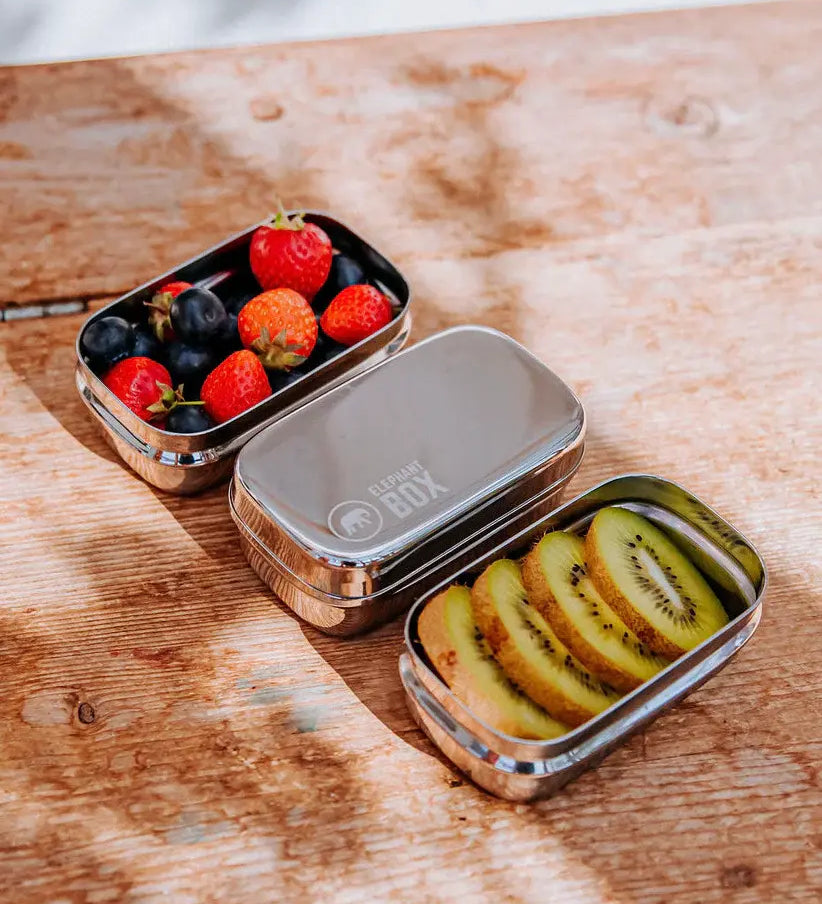 Elephant Box Mini Trio Snack Pots Stainless Steel for fruits, nuts or humus.