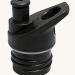 This Elephant Box Sport Cap is a black, easy-clean bottle cap/push down leak-free spout, which is BPA free. The image is on a cream background