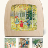 Elsa Beskow author artwork silhouettes for the Toverlux Magic Lamp for spring, summer, autumn and winter celebrations.