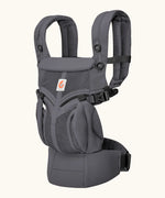 Ergobaby omni 360 cool air mesh baby carrier in charcoal grey with black buckles