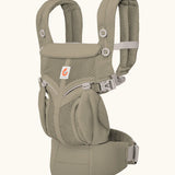 Ergobaby omni 360 cool air mesh baby carrier in soft olive green with grey buckles