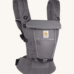 Ergobaby Adapt  SoftFlex™ Mesh Baby Carrier in Graphite Grey. Side view. 