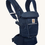 Ergobaby Adapt  SoftFlex™ Mesh Baby Carrier in Midnight Blue. Side view. 
