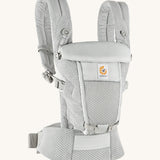 Ergobaby Adapt  SoftFlex™ Mesh Baby Carrier in Graphite Grey. Side view. 