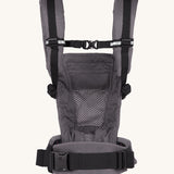 Ergobaby Adapt  SoftFlex™ Mesh Baby Carrier in Graphite Grey. Back view showing 'H' position shoulder straps. 