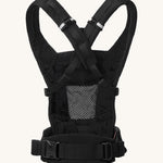 Ergobaby Adapt  SoftFlex™ Mesh Baby Carrier in Onyx Black. Back view showing cross over shoulder straps. 