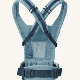 Ergobaby Adapt  SoftFlex™ Mesh Baby Carrier in Slate Blue. Back view showing cross over shoulder straps. 