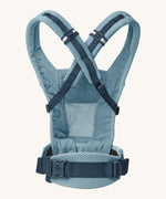 Ergobaby Adapt  SoftFlex™ Mesh Baby Carrier in Slate Blue. Back view showing cross over shoulder straps. 